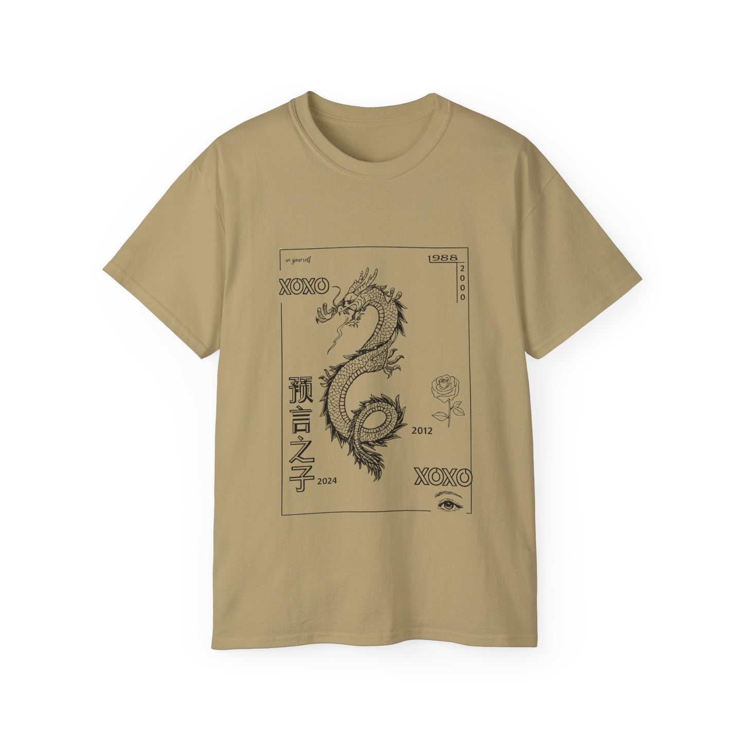 Carpe Diem Sunflower & Dragon Graphic Tee