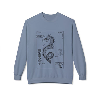Carpe Diem Sunflower & Dragon Crewneck Sweatshirt