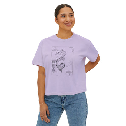 Women's Boxy Tee - Carpe Diem Sunflower & Dragon