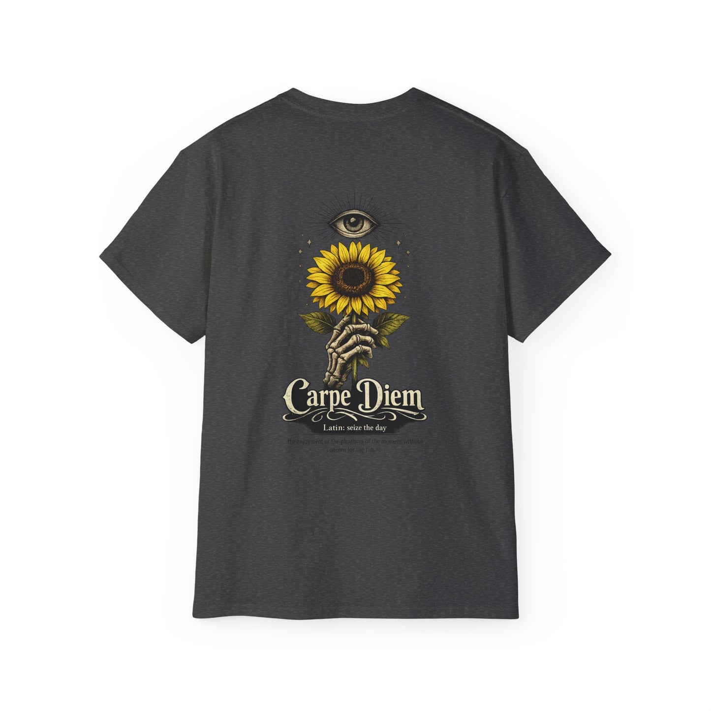 Carpe Diem Sunflower & Dragon Graphic Tee