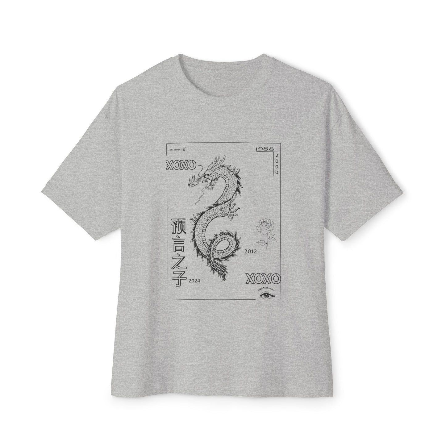 Dragon & Sunflower Graphic Tee — Carpe Diem Aesthetic Oversized T‑Shirt