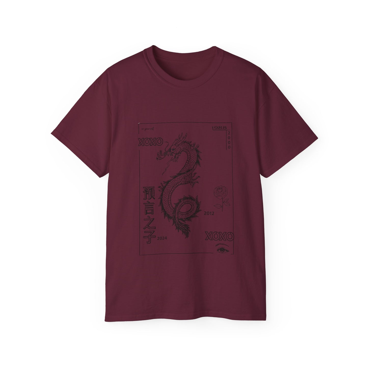 Carpe Diem Sunflower & Dragon Graphic Tee