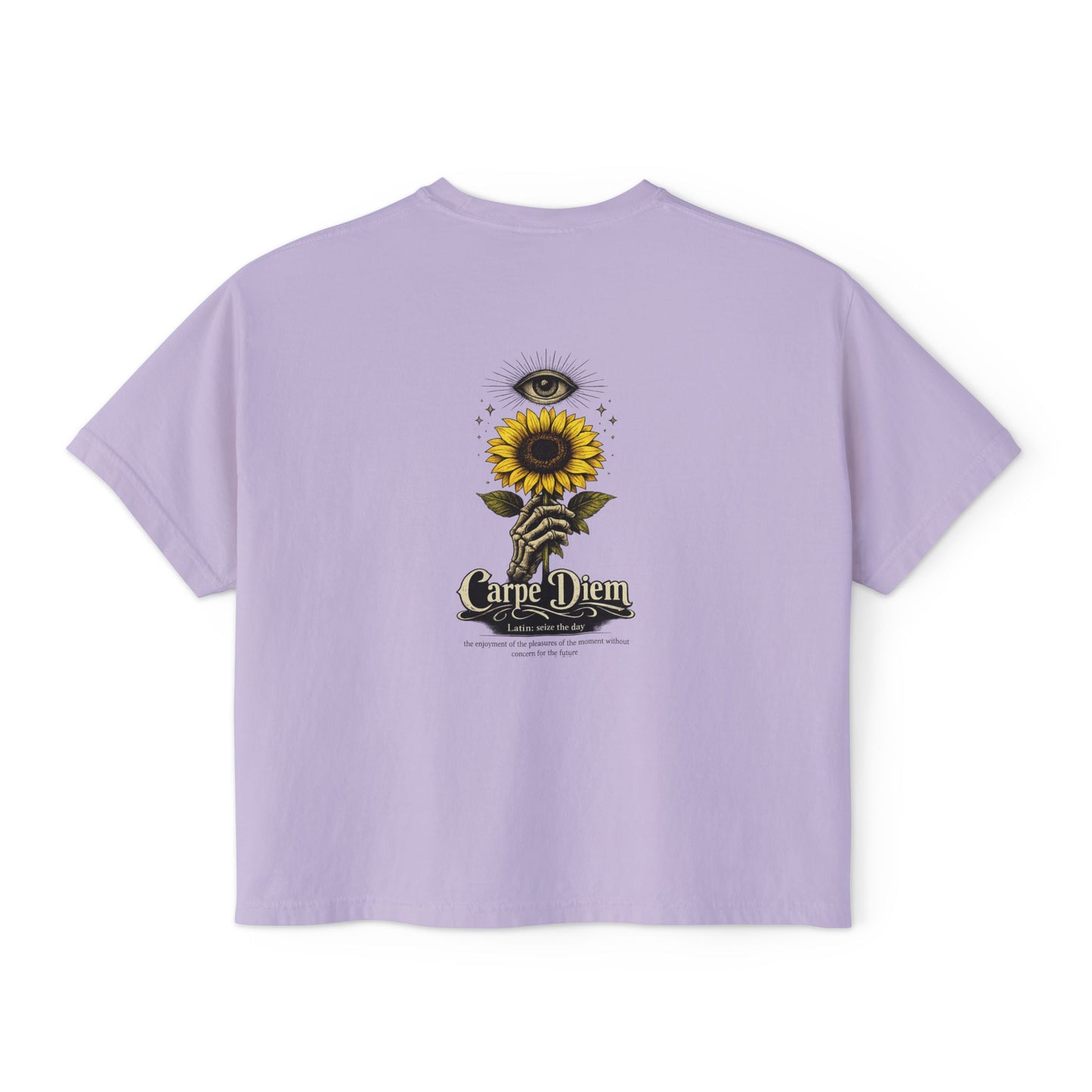 Women's Boxy Tee - Carpe Diem Sunflower & Dragon