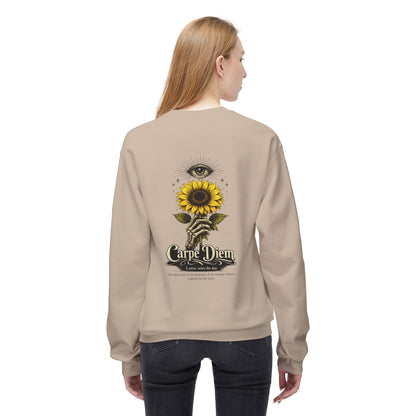 Carpe Diem Sunflower & Dragon Crewneck Sweatshirt