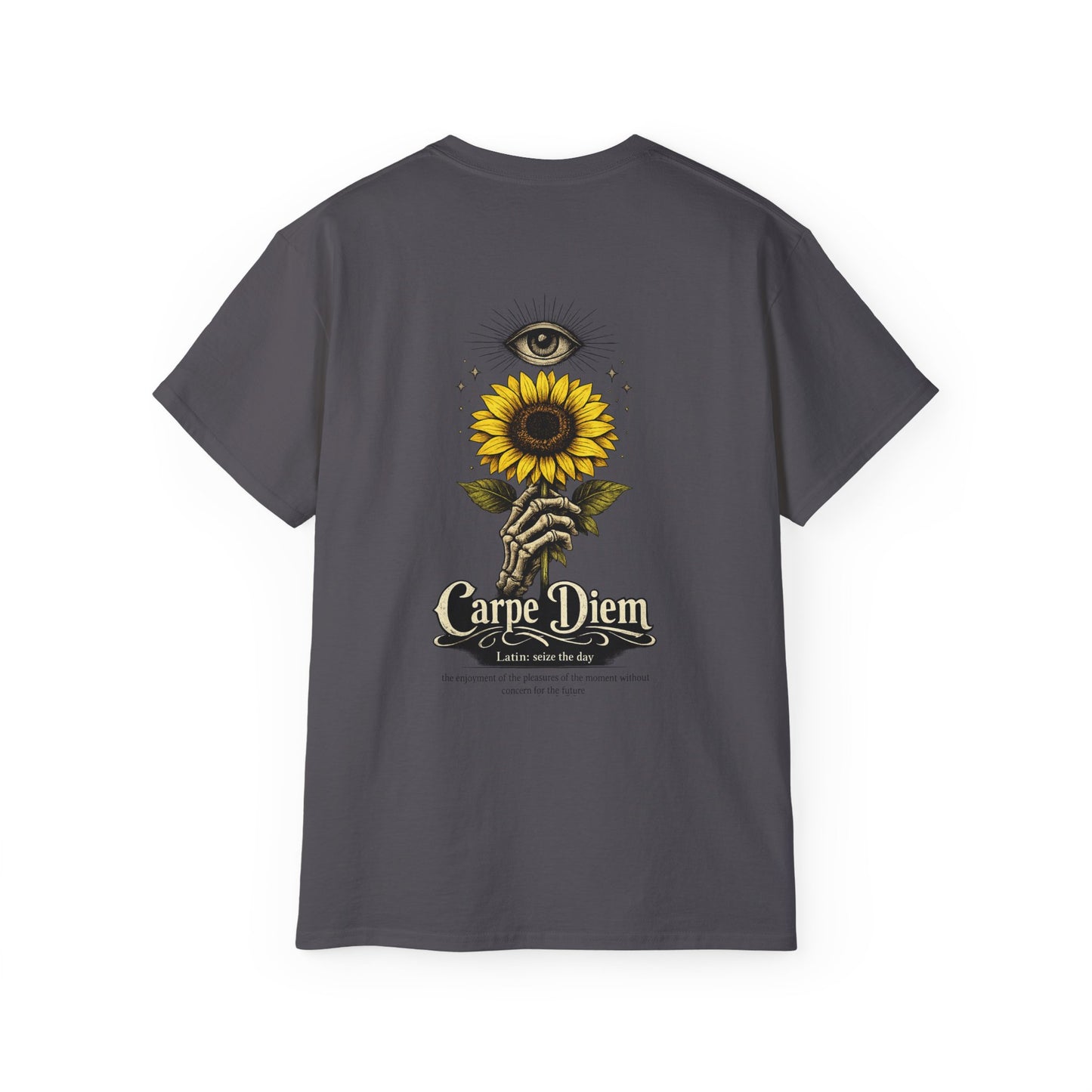 Carpe Diem Sunflower & Dragon Graphic Tee