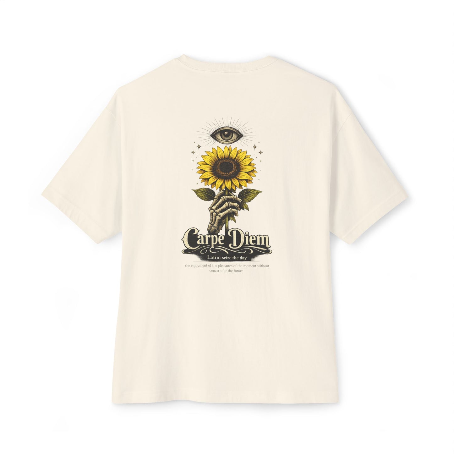 Dragon & Sunflower Graphic Tee — Carpe Diem Aesthetic Oversized T‑Shirt