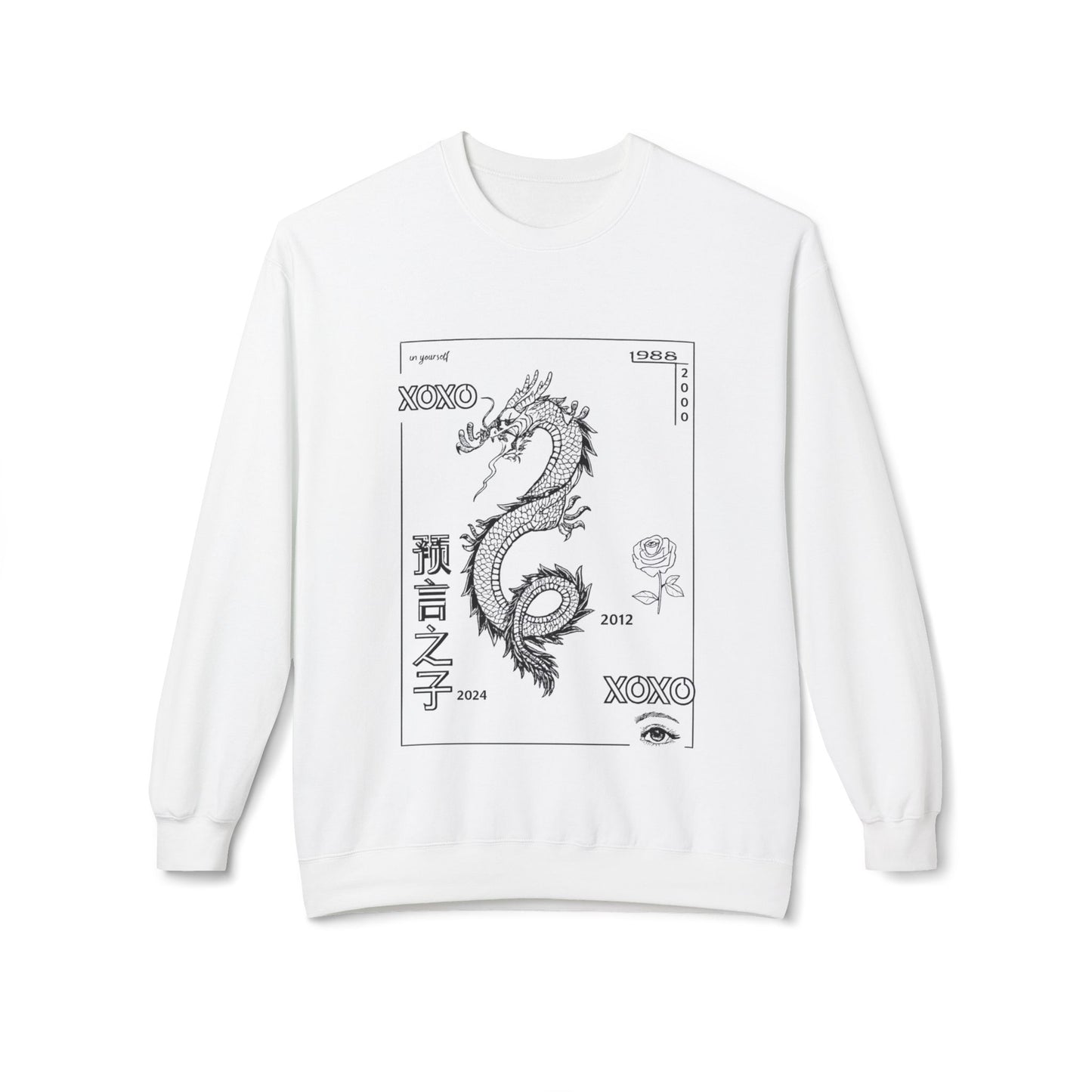 Carpe Diem Sunflower & Dragon Crewneck Sweatshirt