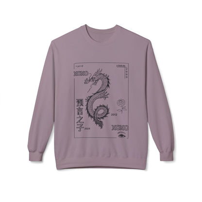 Carpe Diem Sunflower & Dragon Crewneck Sweatshirt