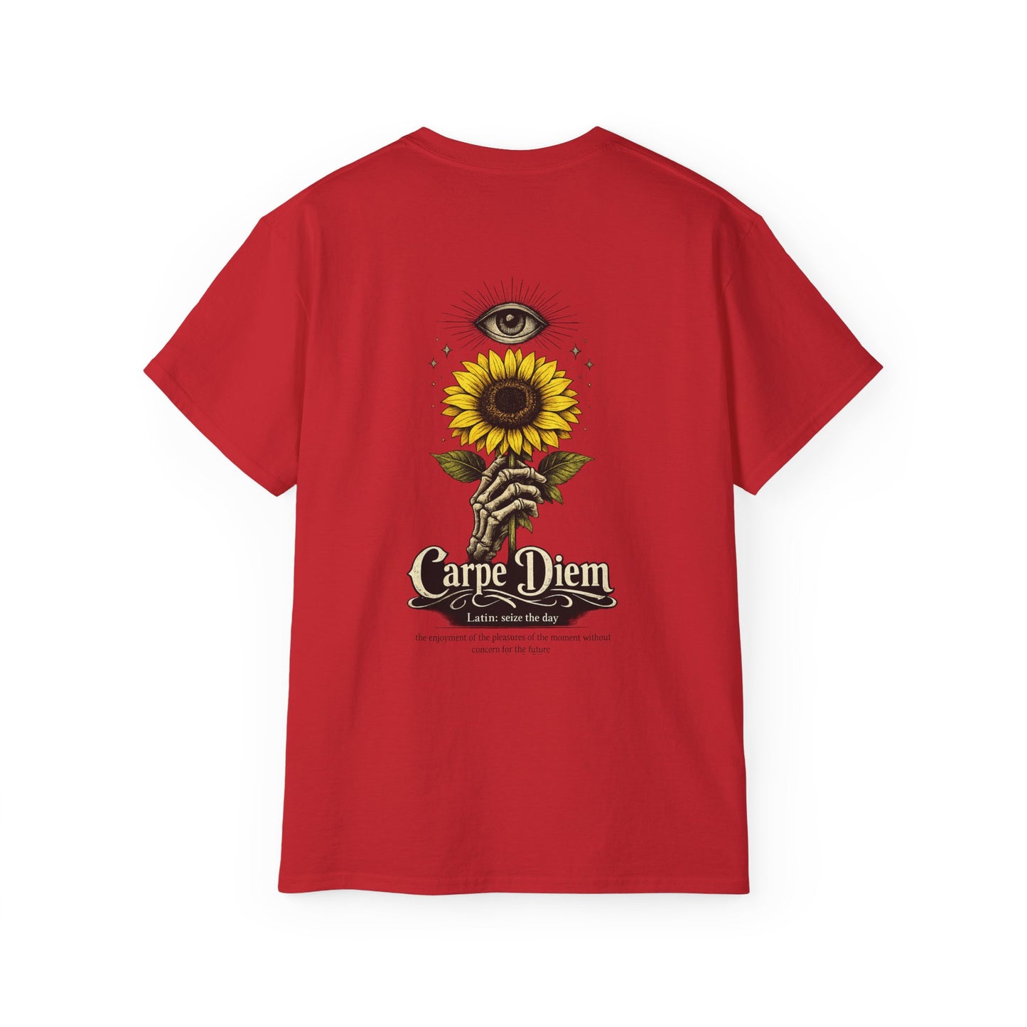 Carpe Diem Sunflower & Dragon Graphic Tee