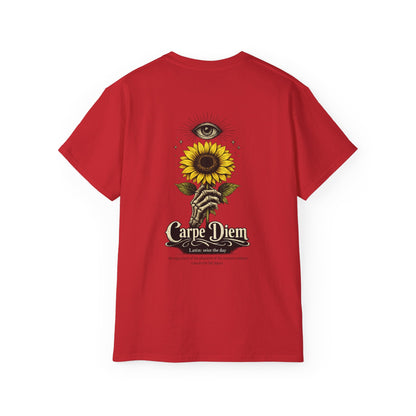Carpe Diem Sunflower & Dragon Graphic Tee