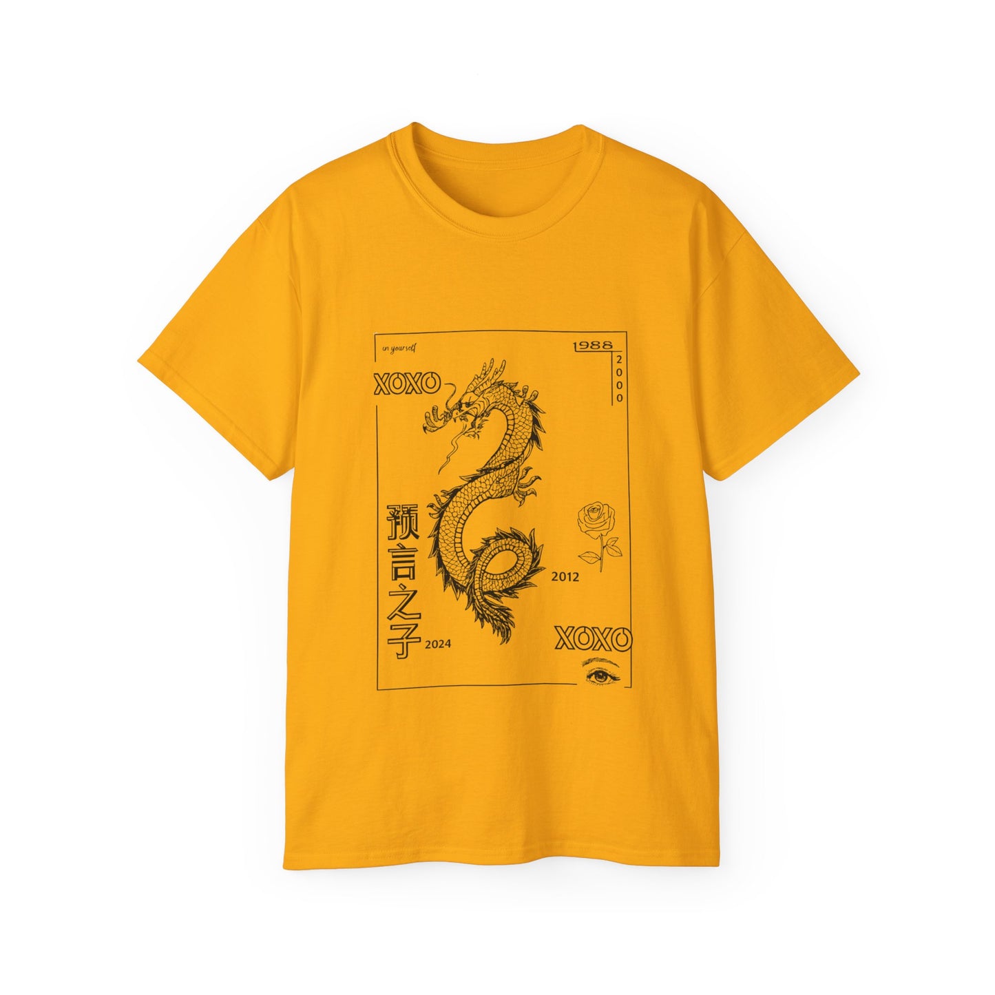 Carpe Diem Sunflower & Dragon Graphic Tee