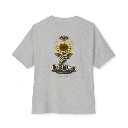 Dragon & Sunflower Graphic Tee — Carpe Diem Aesthetic Oversized T‑Shirt