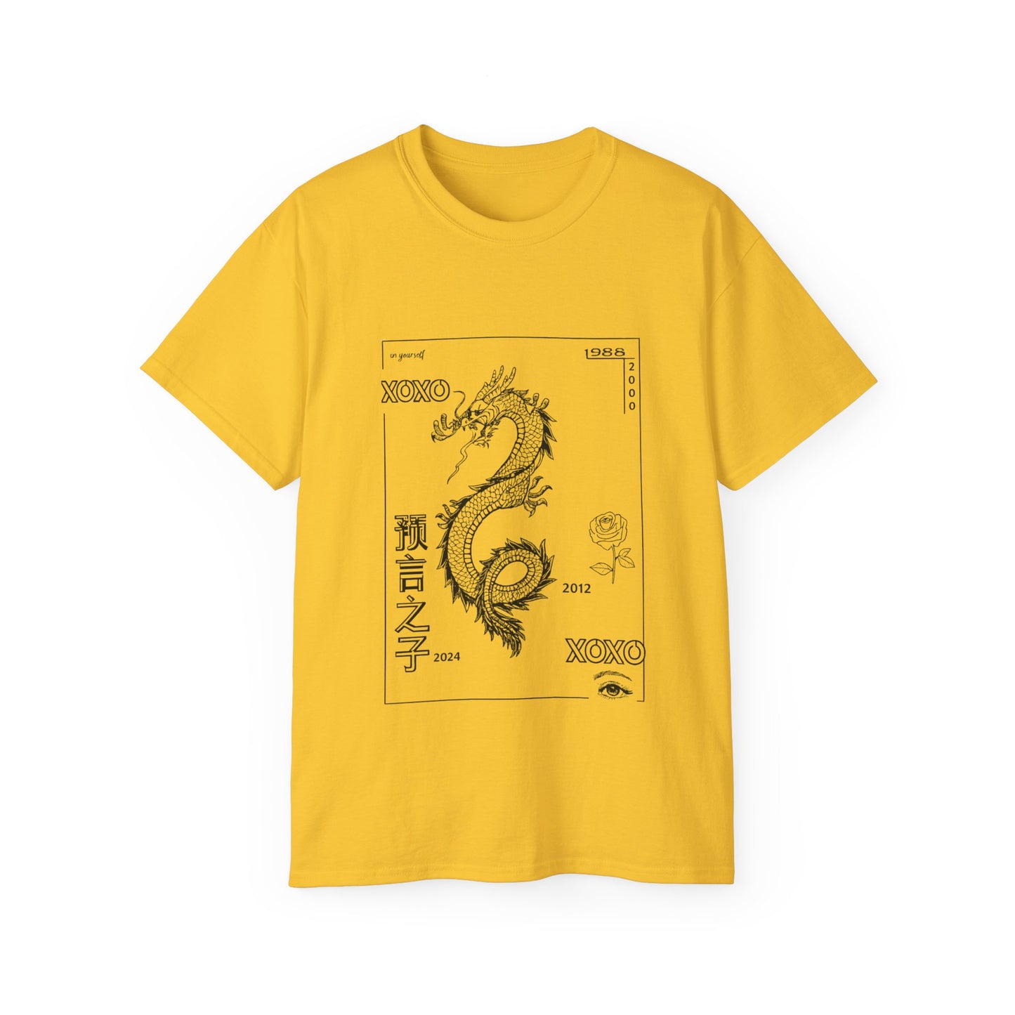 Carpe Diem Sunflower & Dragon Graphic Tee