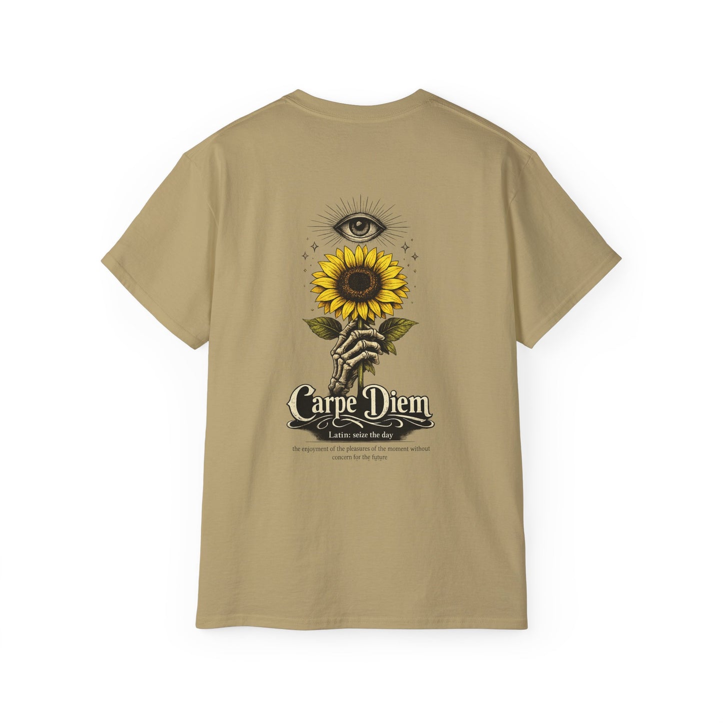 Carpe Diem Sunflower & Dragon Graphic Tee