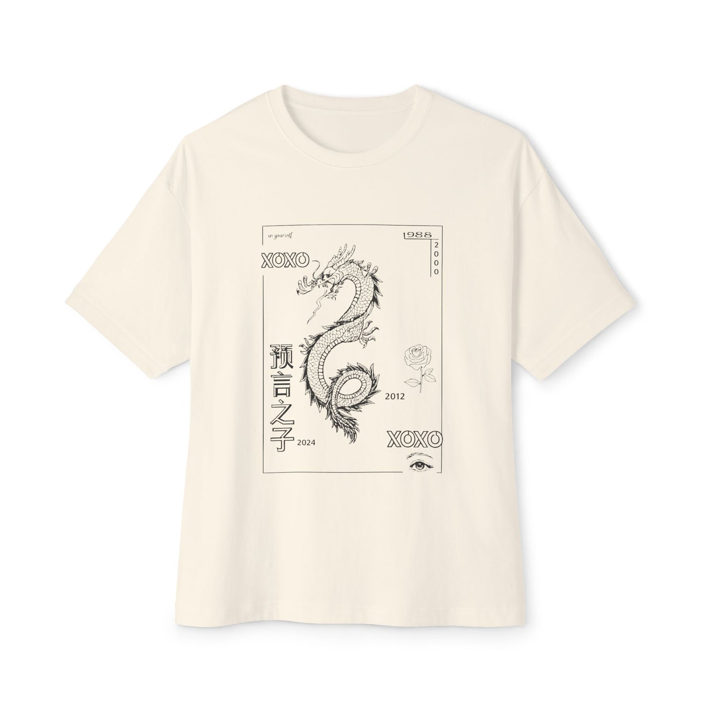 Dragon & Sunflower Graphic Tee — Carpe Diem Aesthetic Oversized T‑Shirt