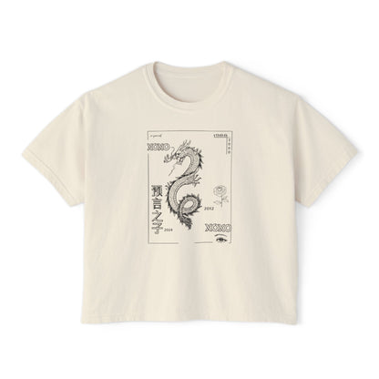 Women's Boxy Tee - Carpe Diem Sunflower & Dragon