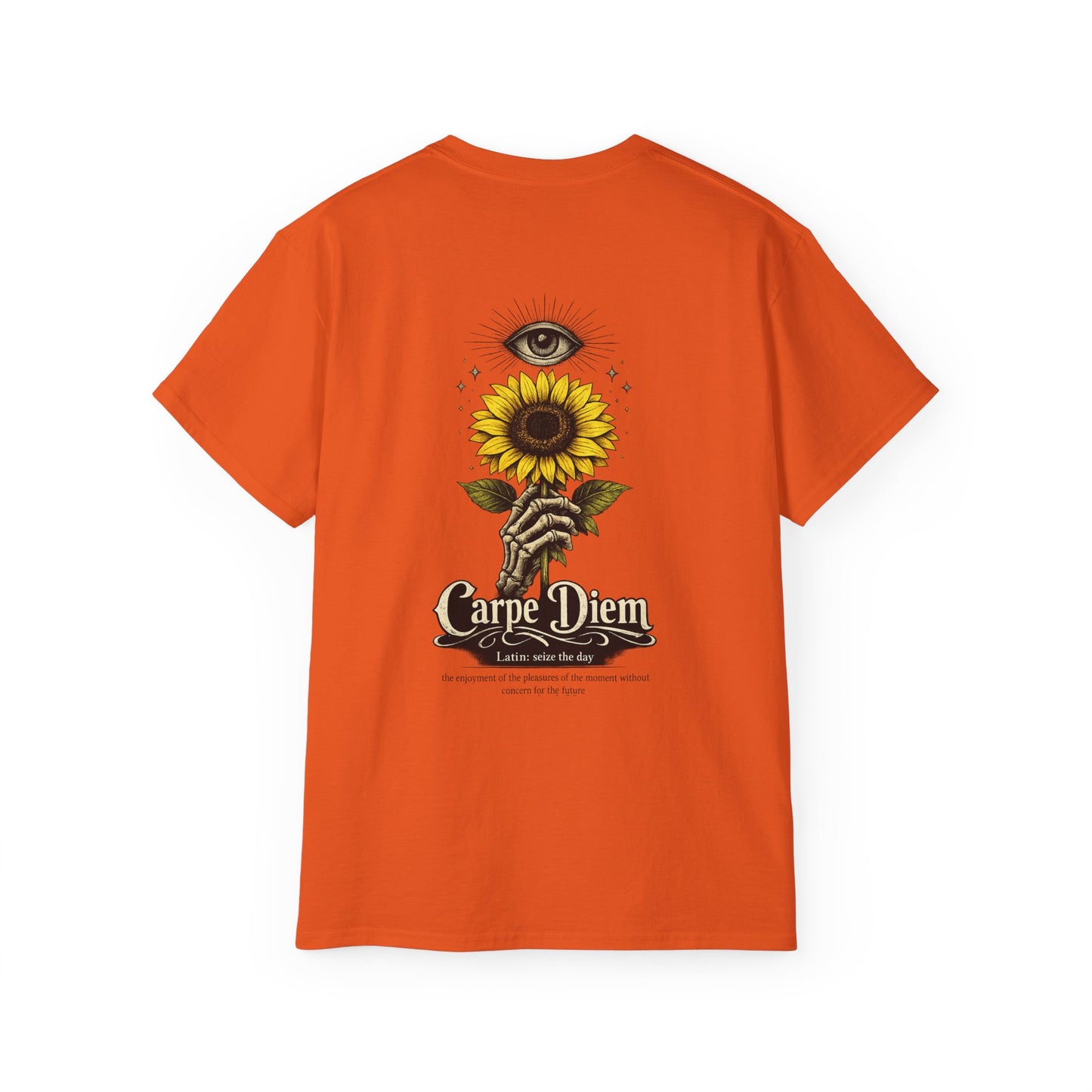 Carpe Diem Sunflower & Dragon Graphic Tee