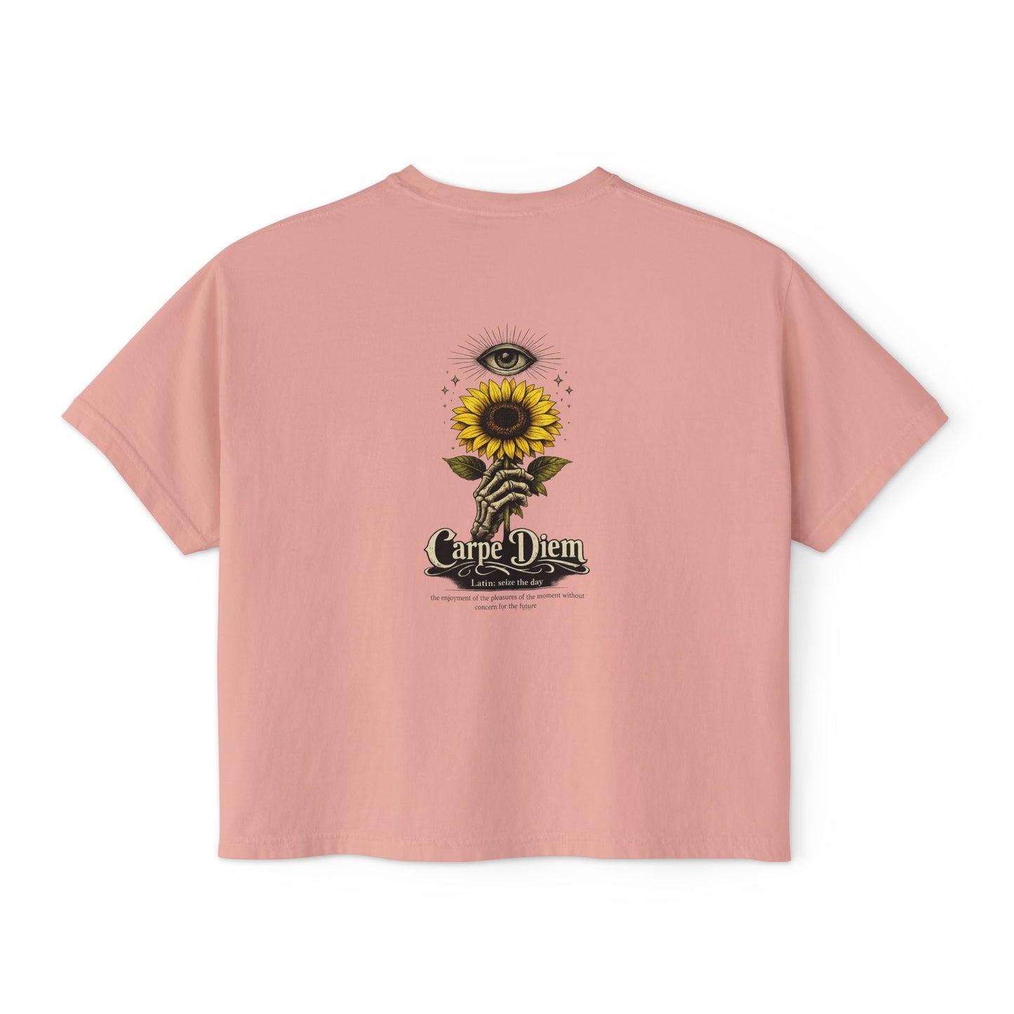 Women's Boxy Tee - Carpe Diem Sunflower & Dragon