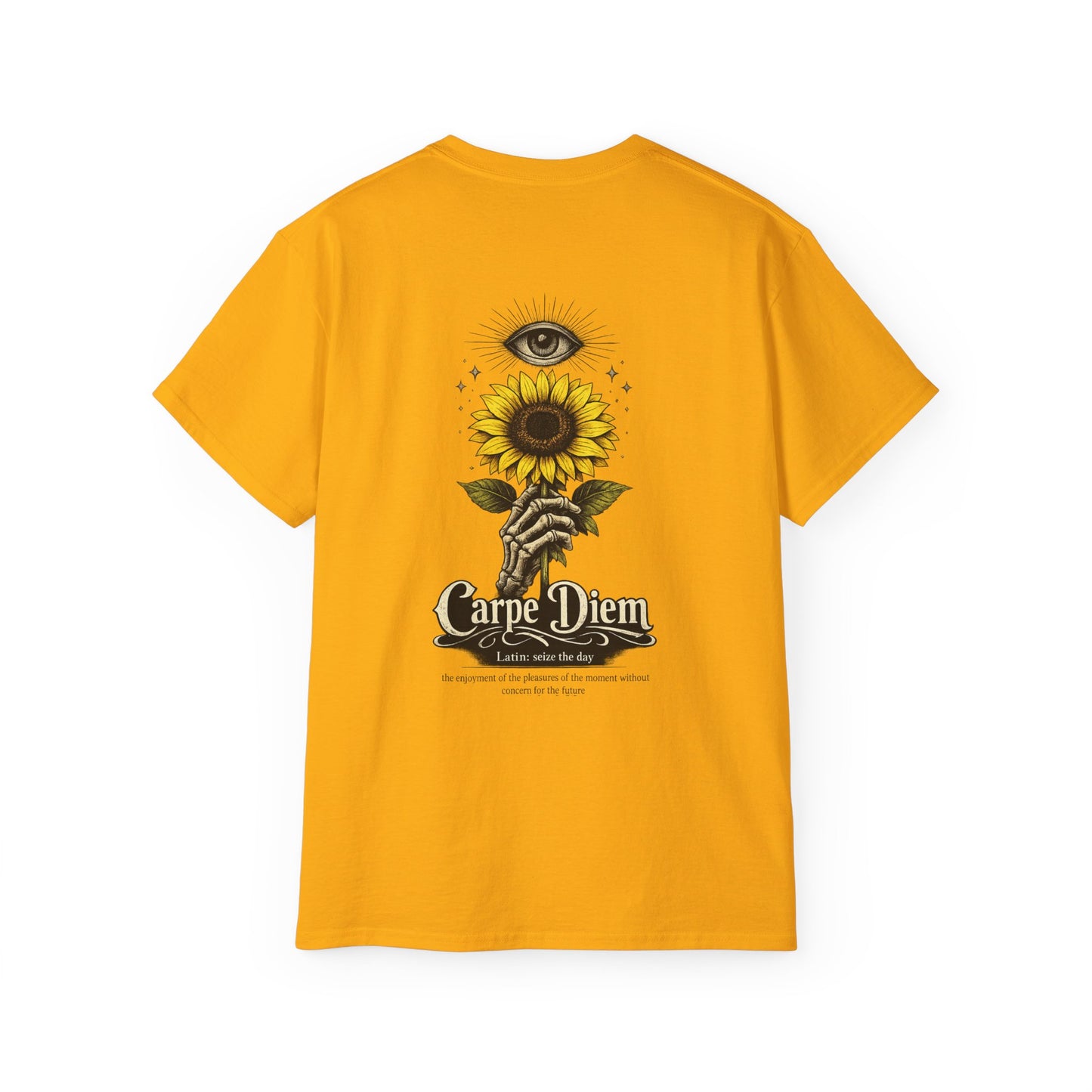 Carpe Diem Sunflower & Dragon Graphic Tee