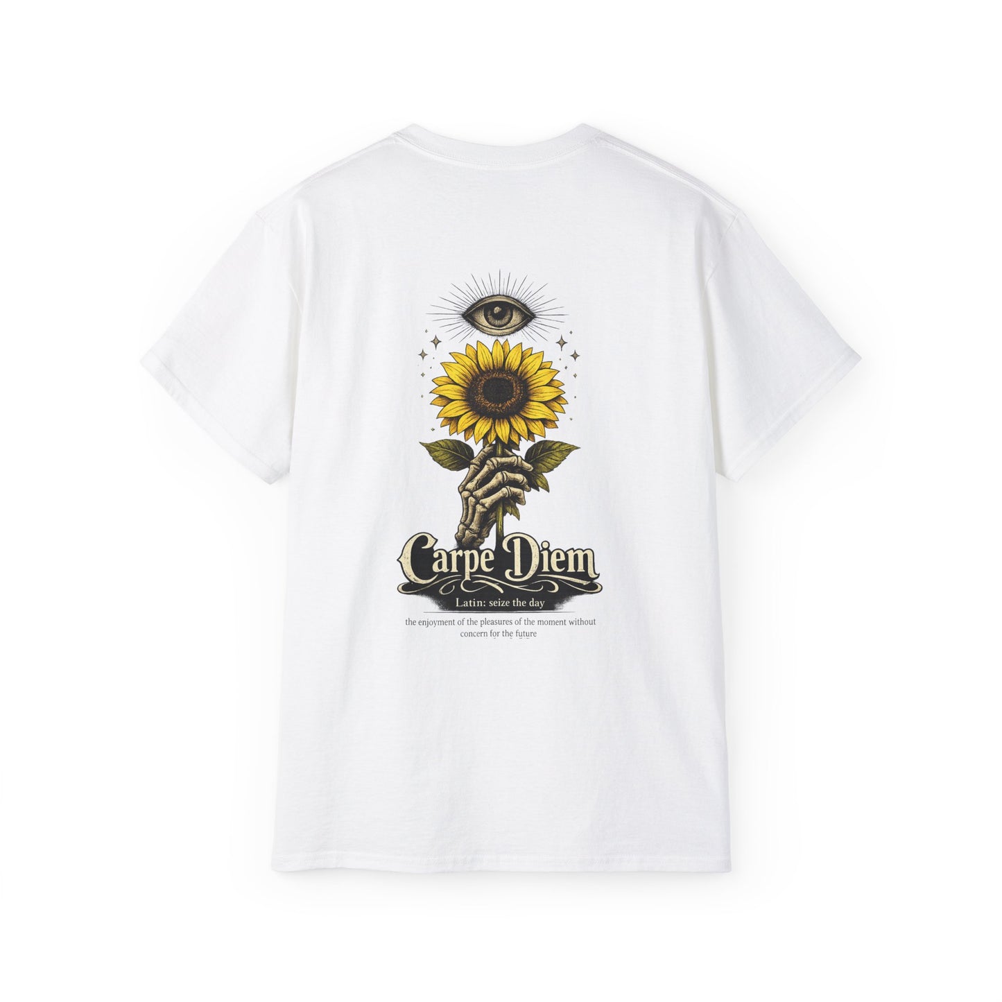 Carpe Diem Sunflower & Dragon Graphic Tee
