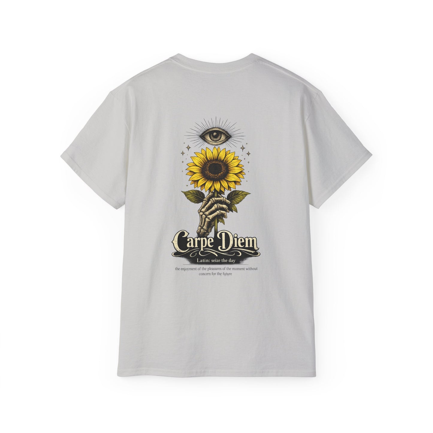 Carpe Diem Sunflower & Dragon Graphic Tee