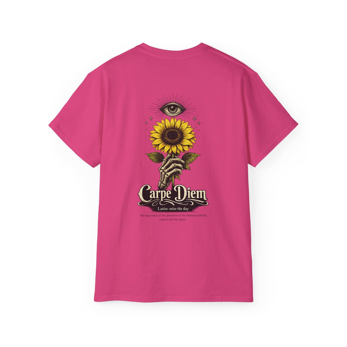 Carpe Diem Sunflower & Dragon Graphic Tee