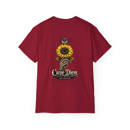 Carpe Diem Sunflower & Dragon Graphic Tee