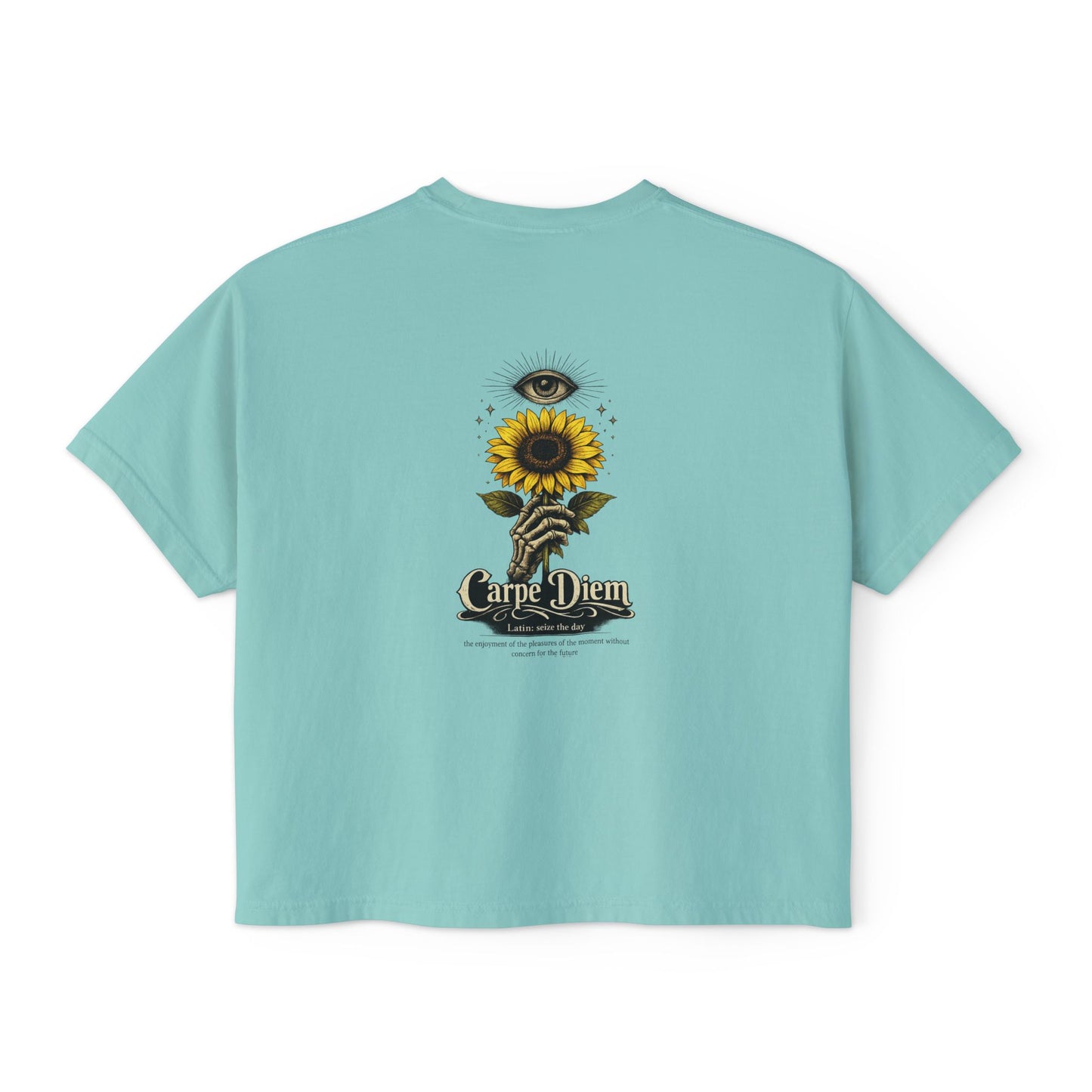 Women's Boxy Tee - Carpe Diem Sunflower & Dragon