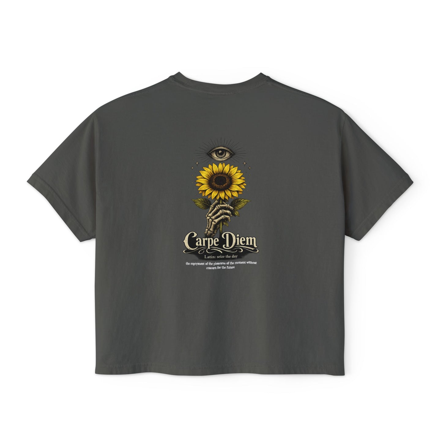 Women's Boxy Tee - Carpe Diem Sunflower & Dragon