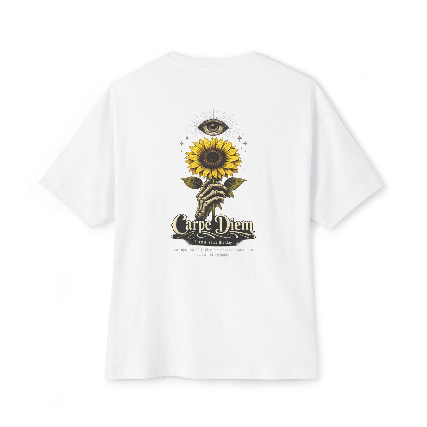 Dragon & Sunflower Graphic Tee — Carpe Diem Aesthetic Oversized T‑Shirt