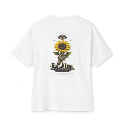 Dragon & Sunflower Graphic Tee — Carpe Diem Aesthetic Oversized T‑Shirt