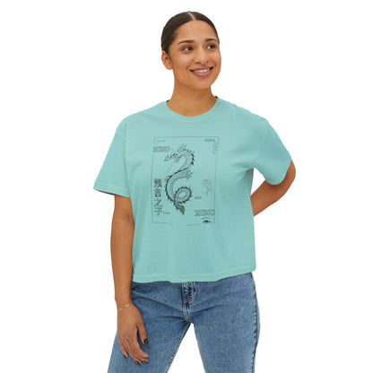 Women's Boxy Tee - Carpe Diem Sunflower & Dragon