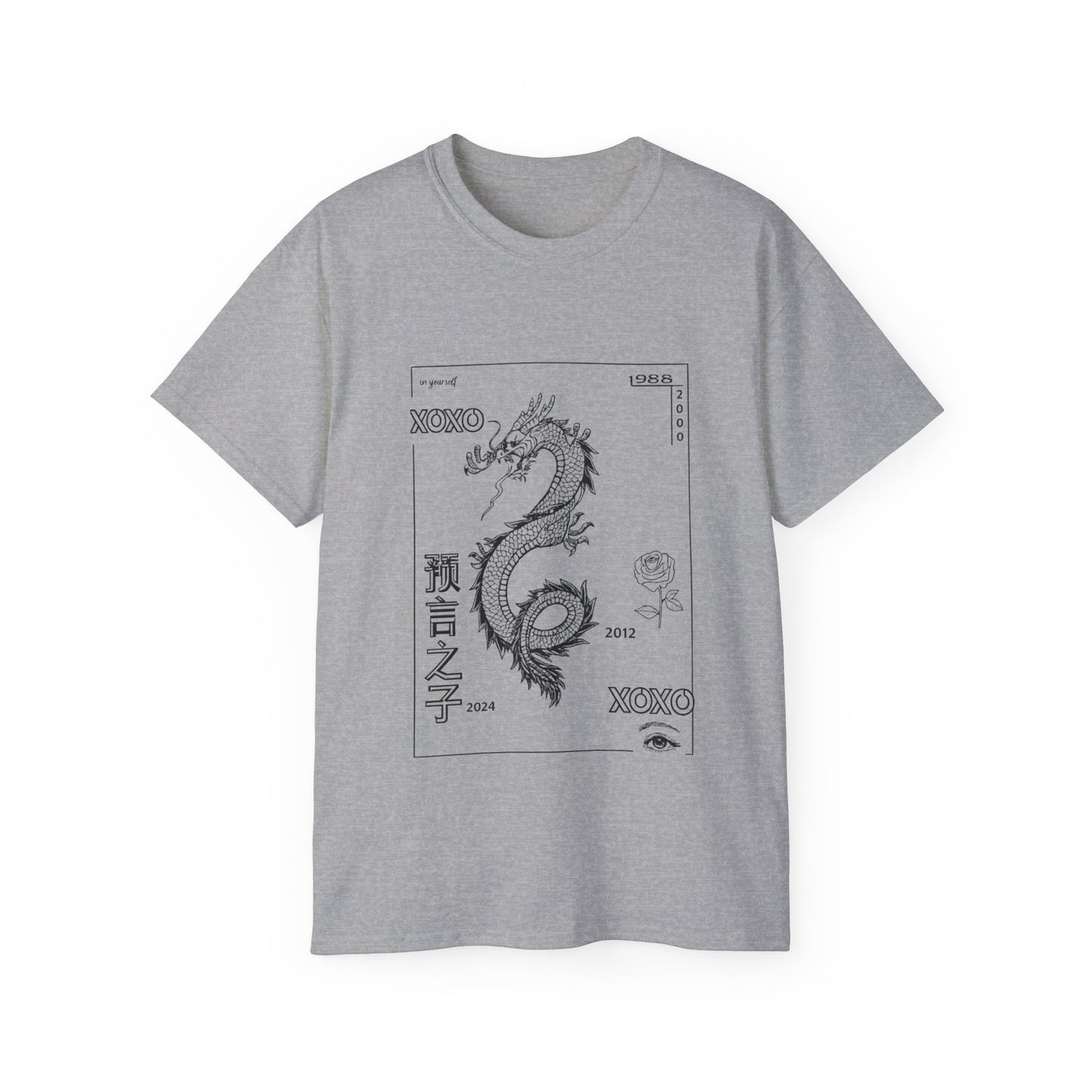 Carpe Diem Sunflower & Dragon Graphic Tee