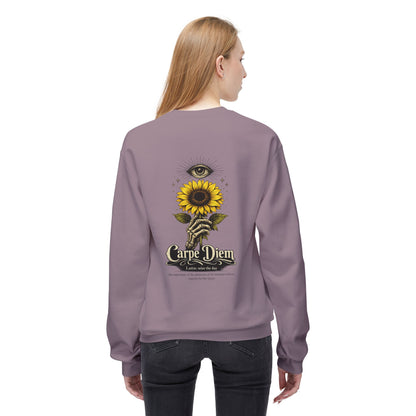 Carpe Diem Sunflower & Dragon Crewneck Sweatshirt