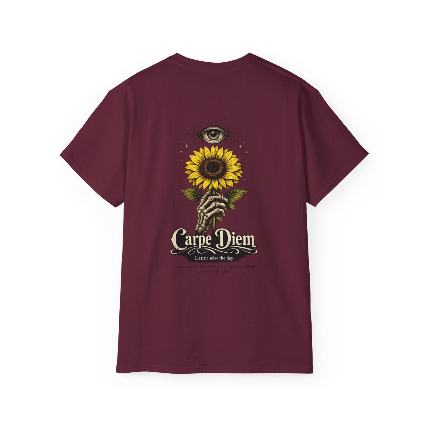 Carpe Diem Sunflower & Dragon Graphic Tee