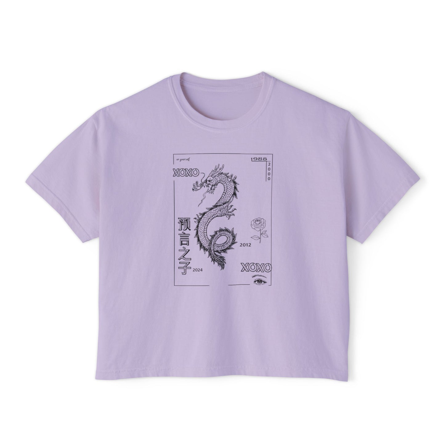 Women's Boxy Tee - Carpe Diem Sunflower & Dragon