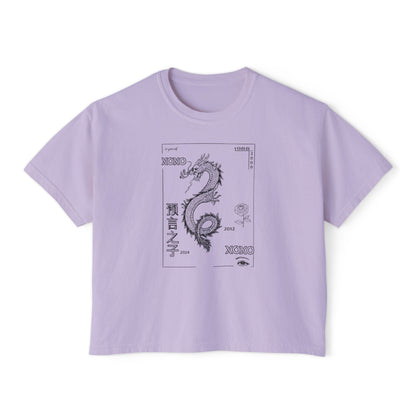 Women's Boxy Tee - Carpe Diem Sunflower & Dragon